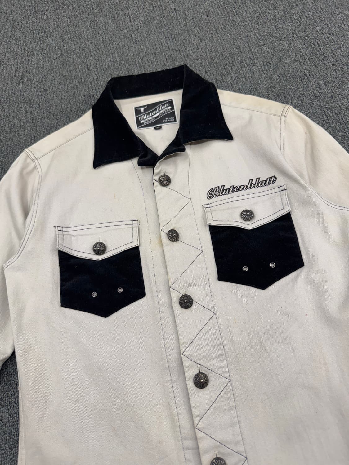 M)blutenblatt 빈티지 콘쵸 버튼 여성 칠부 셔츠 상품이미지2