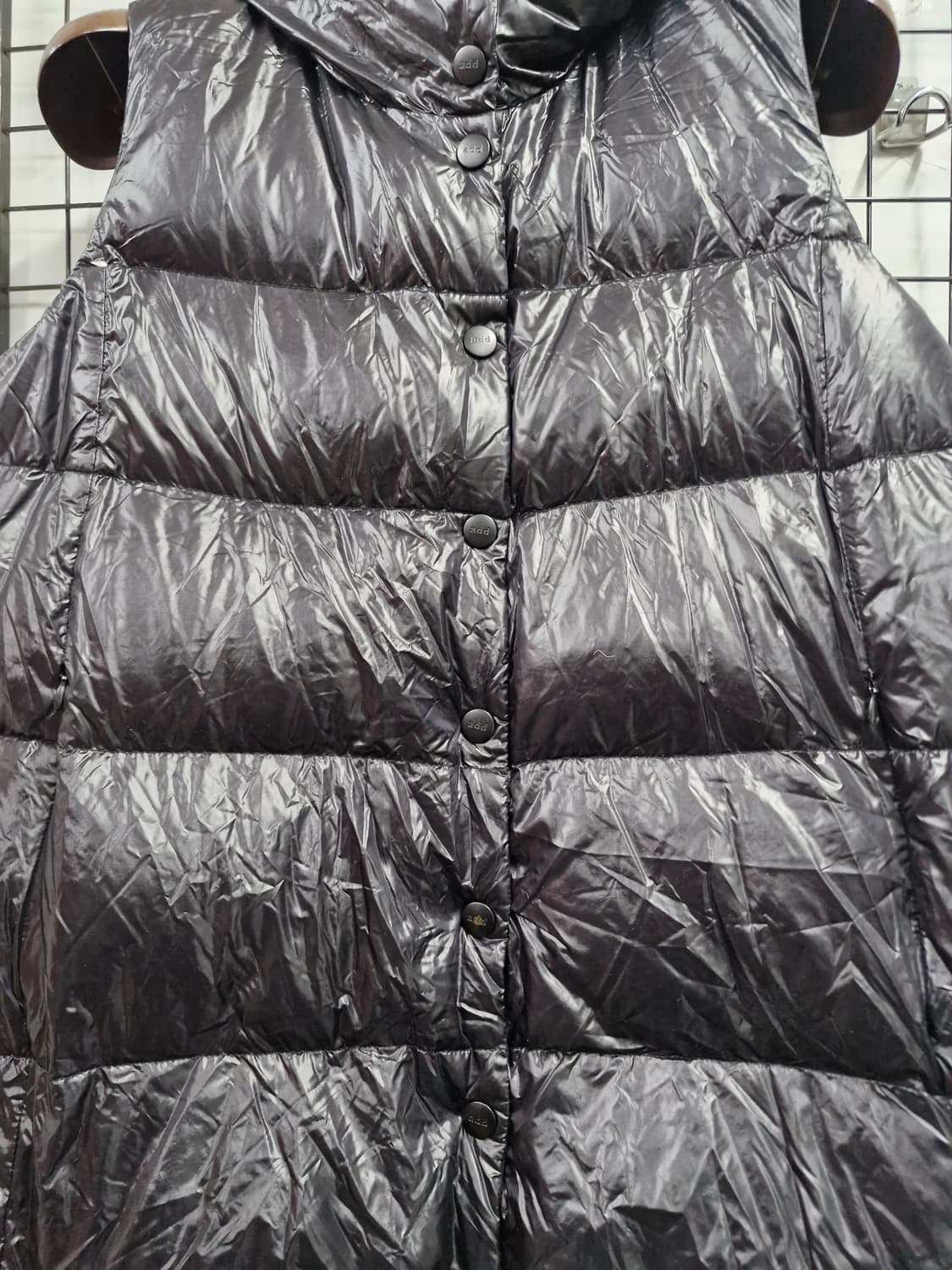 95-100L/66-77 ADD 유광 후드 다운 조끼 패딩. 상품이미지4