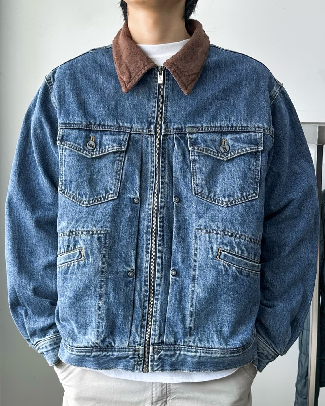 Lee 90's 스웨이드 카라넥 데님 트러커 자켓 상품이미지1