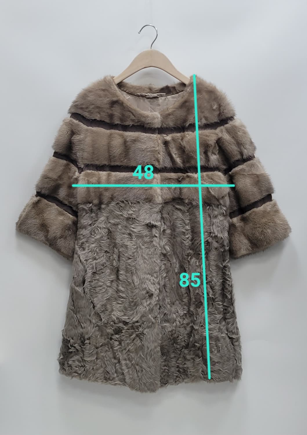 천연 밍크 하프 코트 / 여 M 그레이 브라운
 상품이미지10