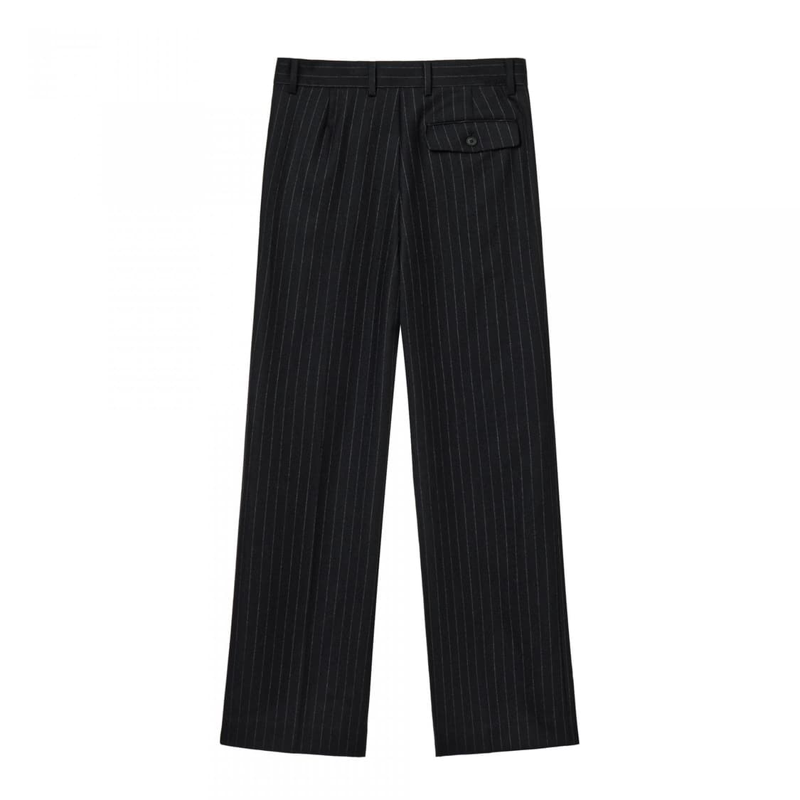 세비지 스트레이트핏 스트라이프 트라우저 블랙 라지사이즈 상품이미지6
