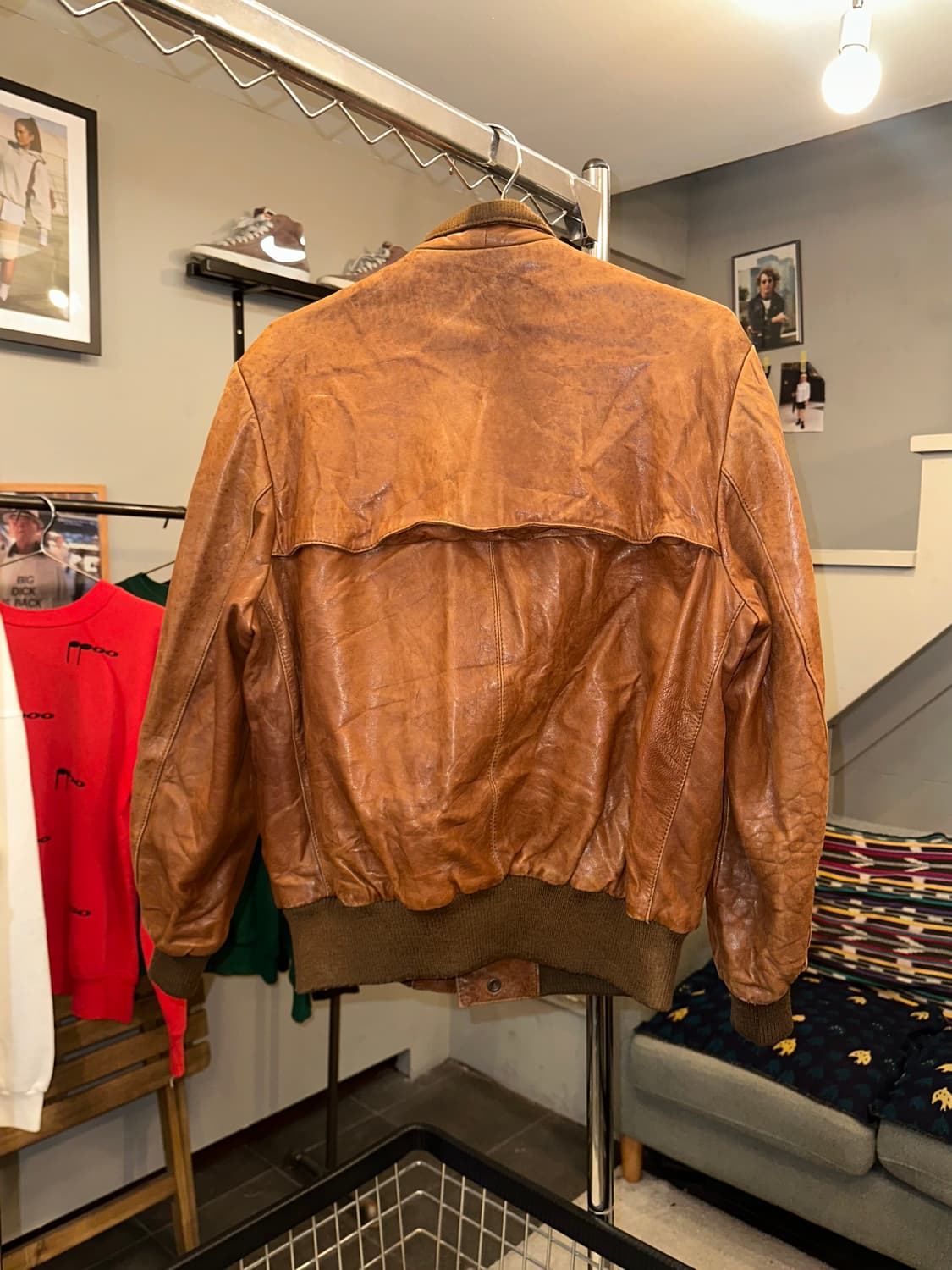 80-90’s London Fog real leather aged jac 상품이미지6