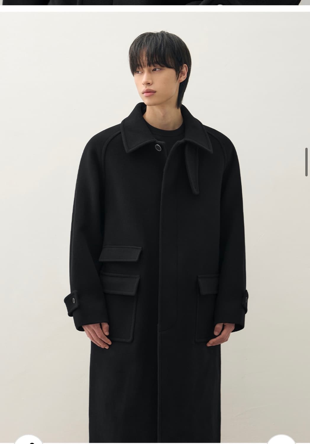 (새상품)(L) 드로우핏 컨사이즈 울 원더 발마칸 코트 [BLACK] 상품이미지6