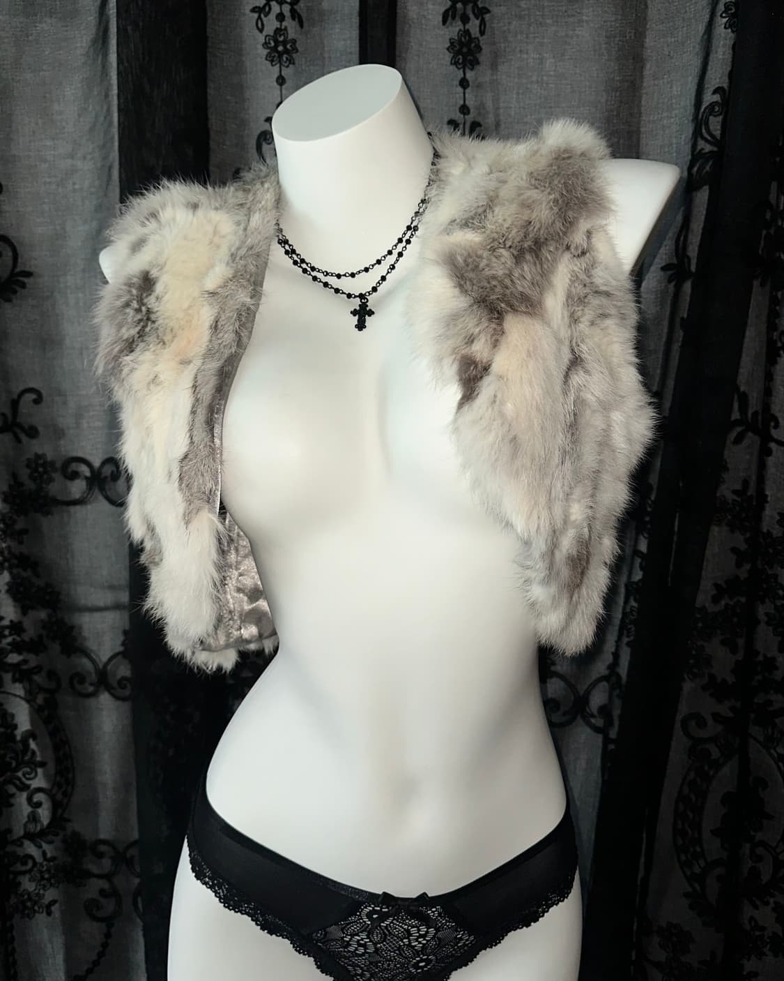 rabbit fur vest 상품이미지2