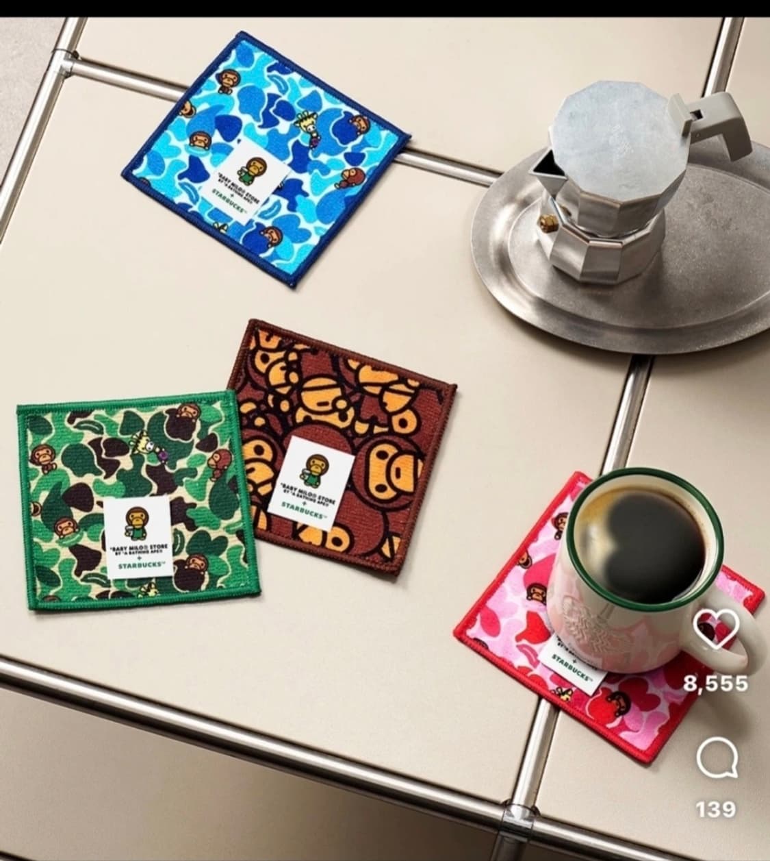 스타벅스 BAPE BABY MILO 코스터 4종세트 상품이미지1