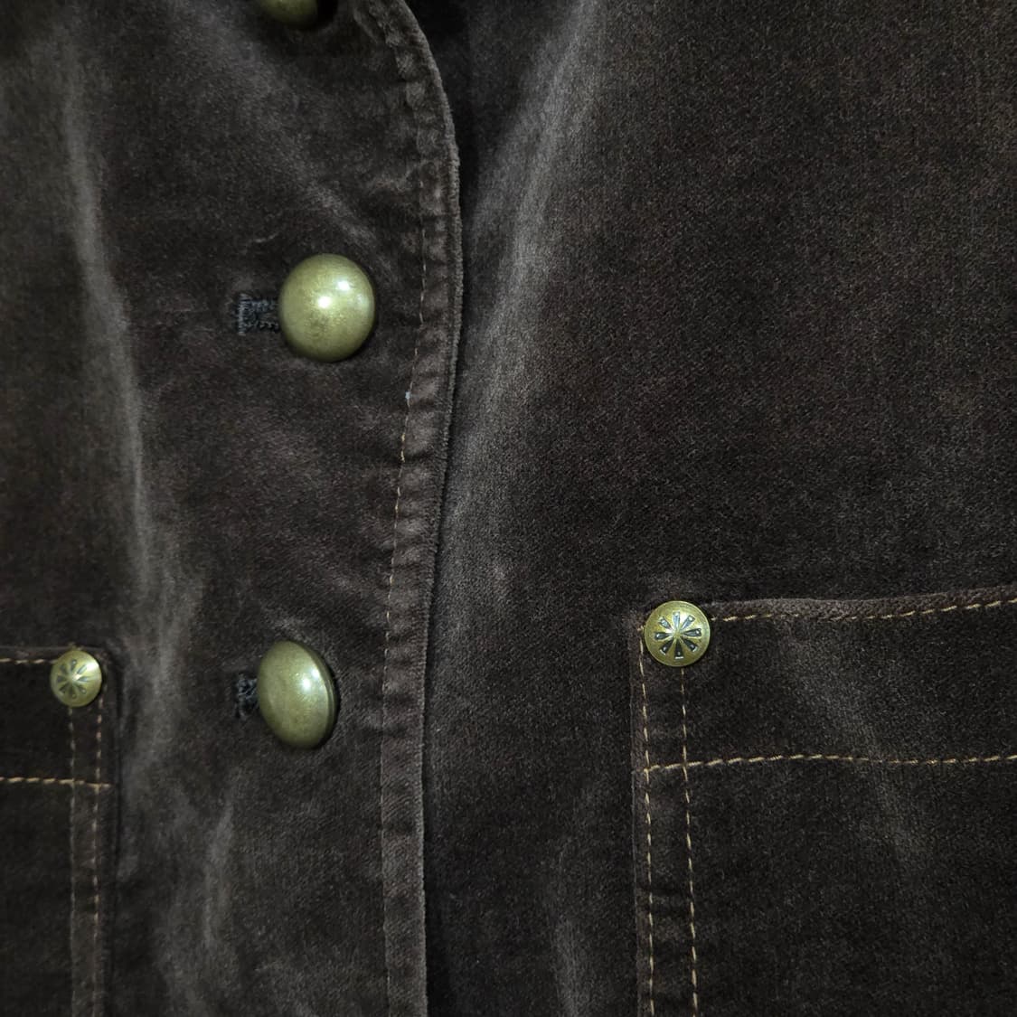 JPN 빈티지 버튼 브라운 벨벳 자켓 상품이미지4