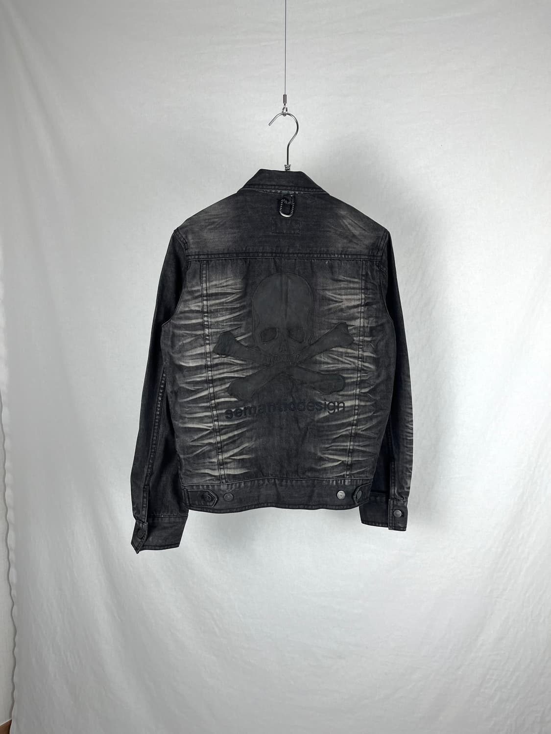 Roen X Semantic design 스컬 패치 흑청 데님자켓 상품이미지1