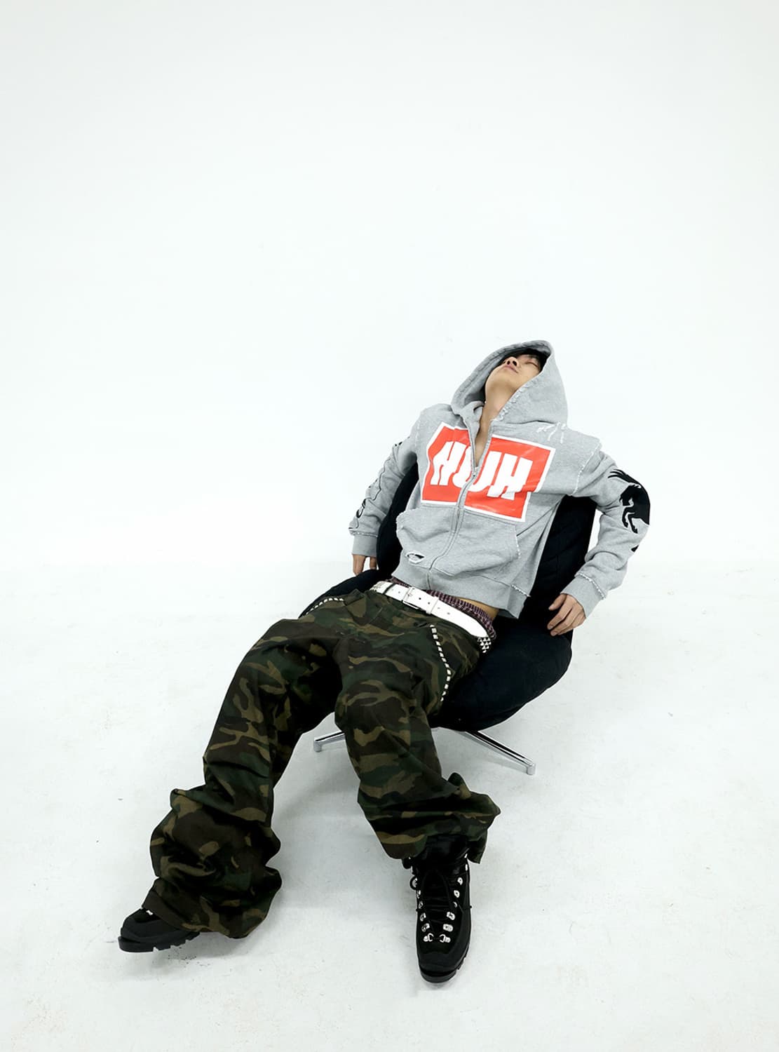 Double Waist Camo Baggy Cargo Pants  상품이미지2