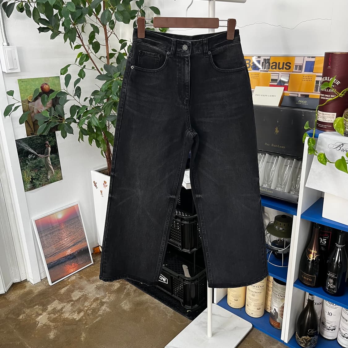 준지 2024 우먼 와이드 흑청 데님팬츠 34 상품이미지1