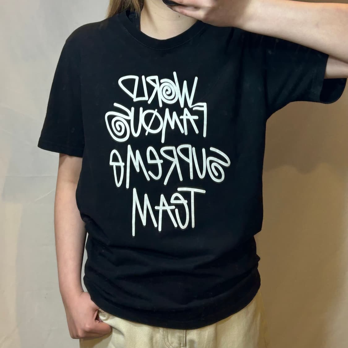 Stussy x Supreme black T-shirt 상품이미지3