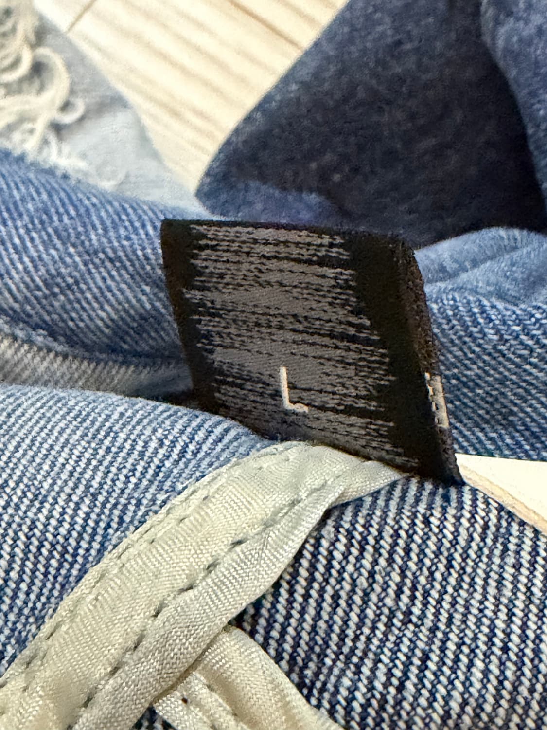 바이브레이트 데님 패치워크 크롭 청자켓 상품이미지6