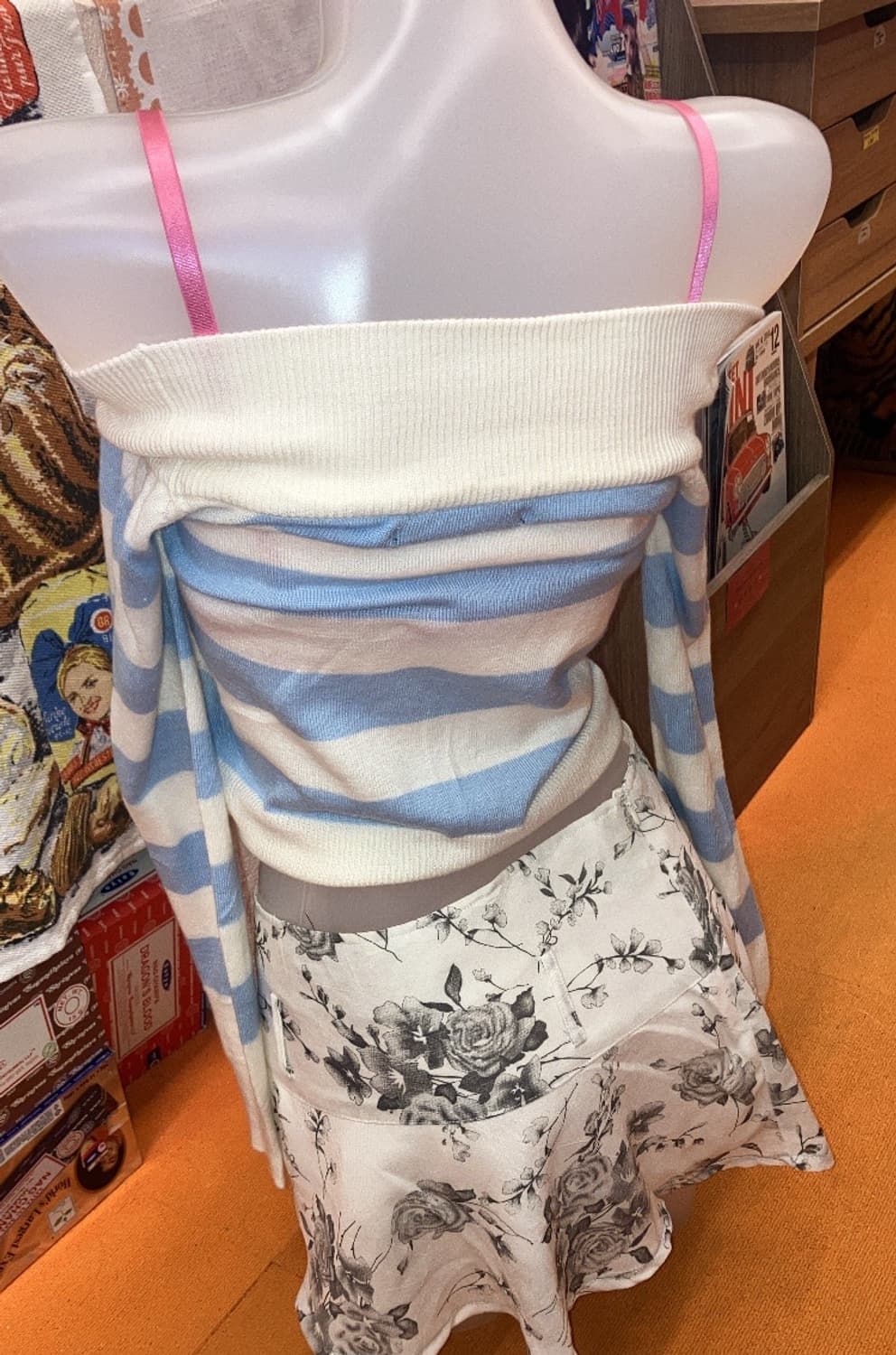 jpn 오프숄더 스트라이프 니트 상품이미지4