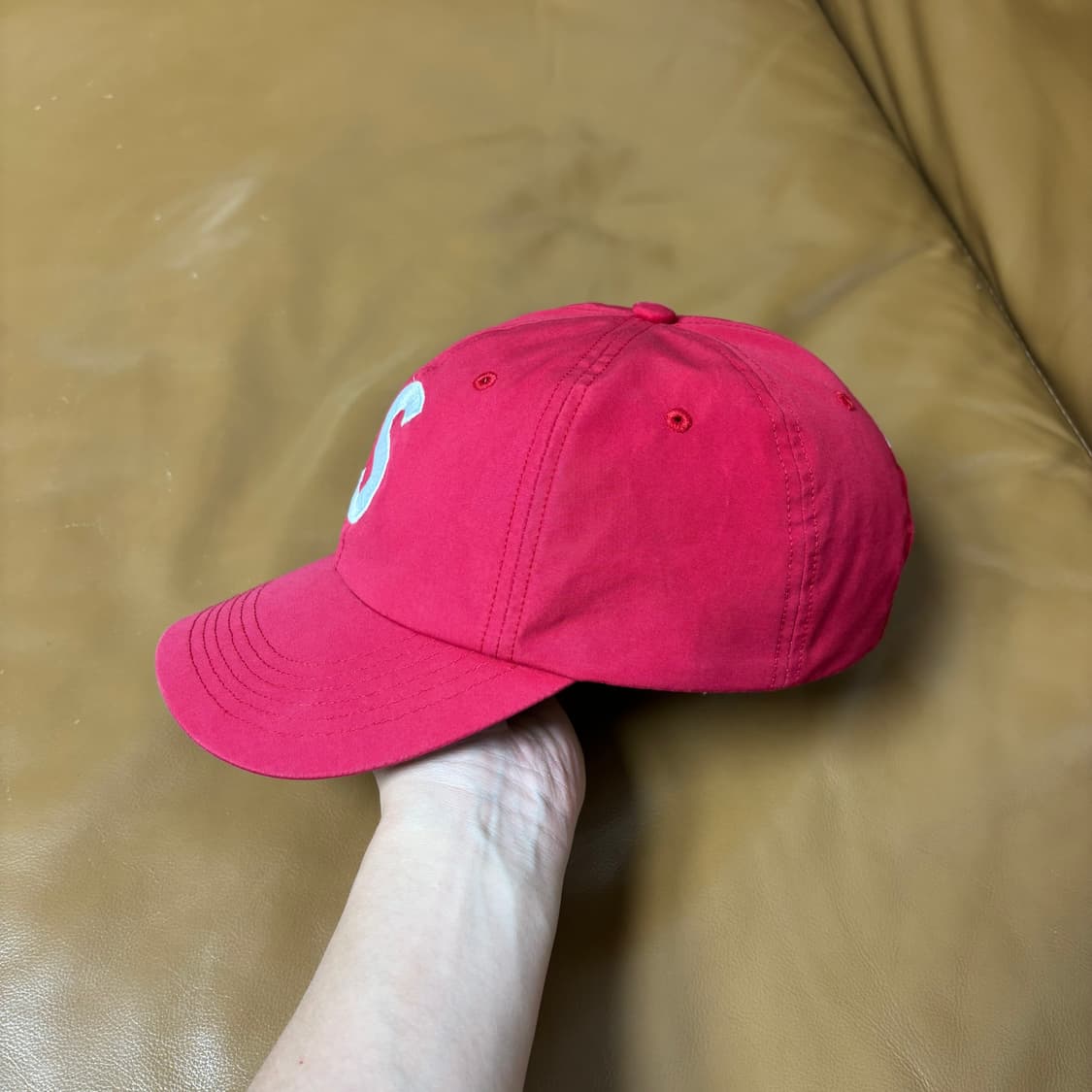 슈프림 S로고 6패널 볼캡 모자 21fw 벤틸 벤타일 레드 상품이미지6