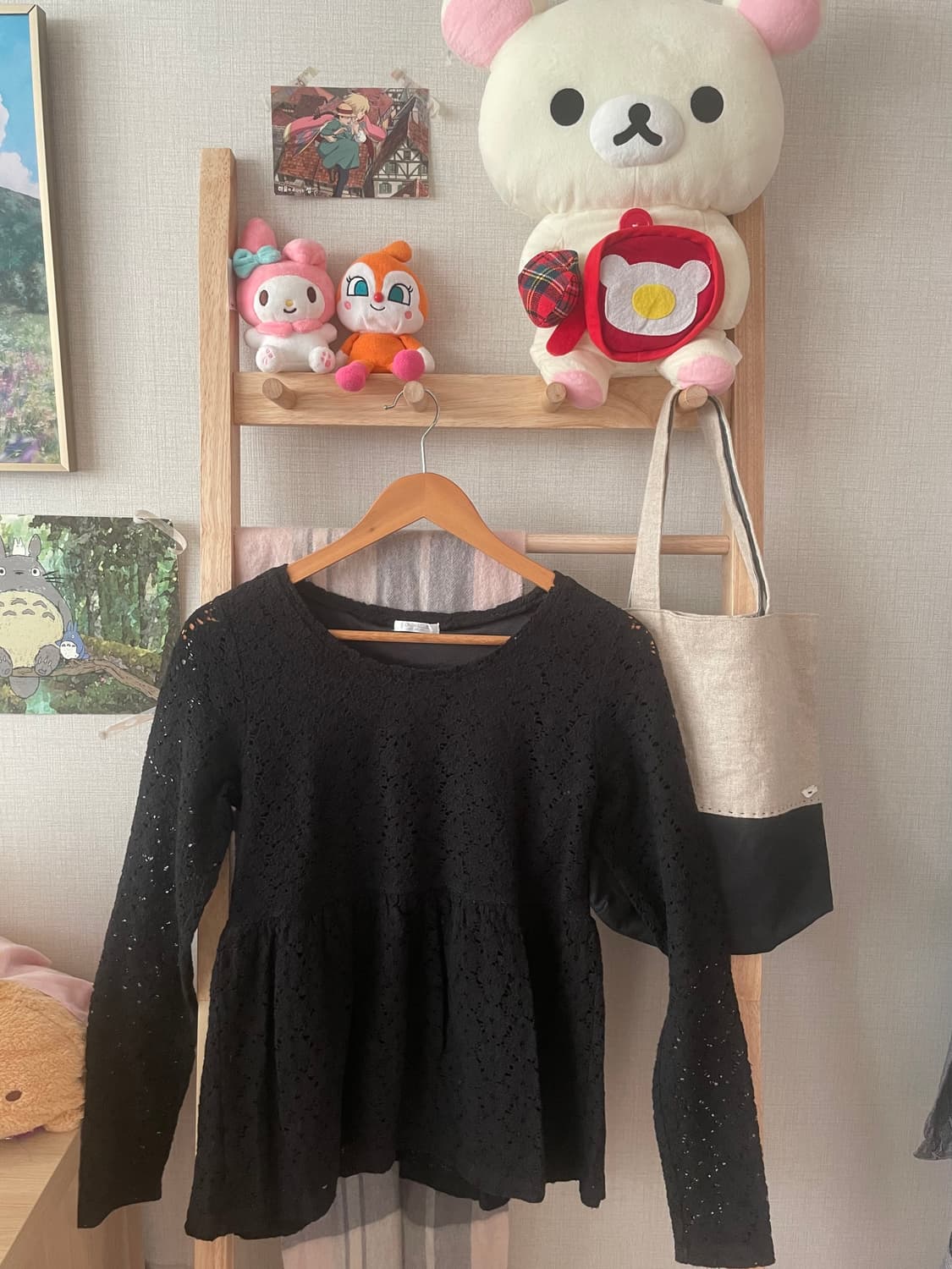 모리걸 빈티지 블랙 무채색 레이스 리본 원피스 set 🖤🎀 상품이미지2