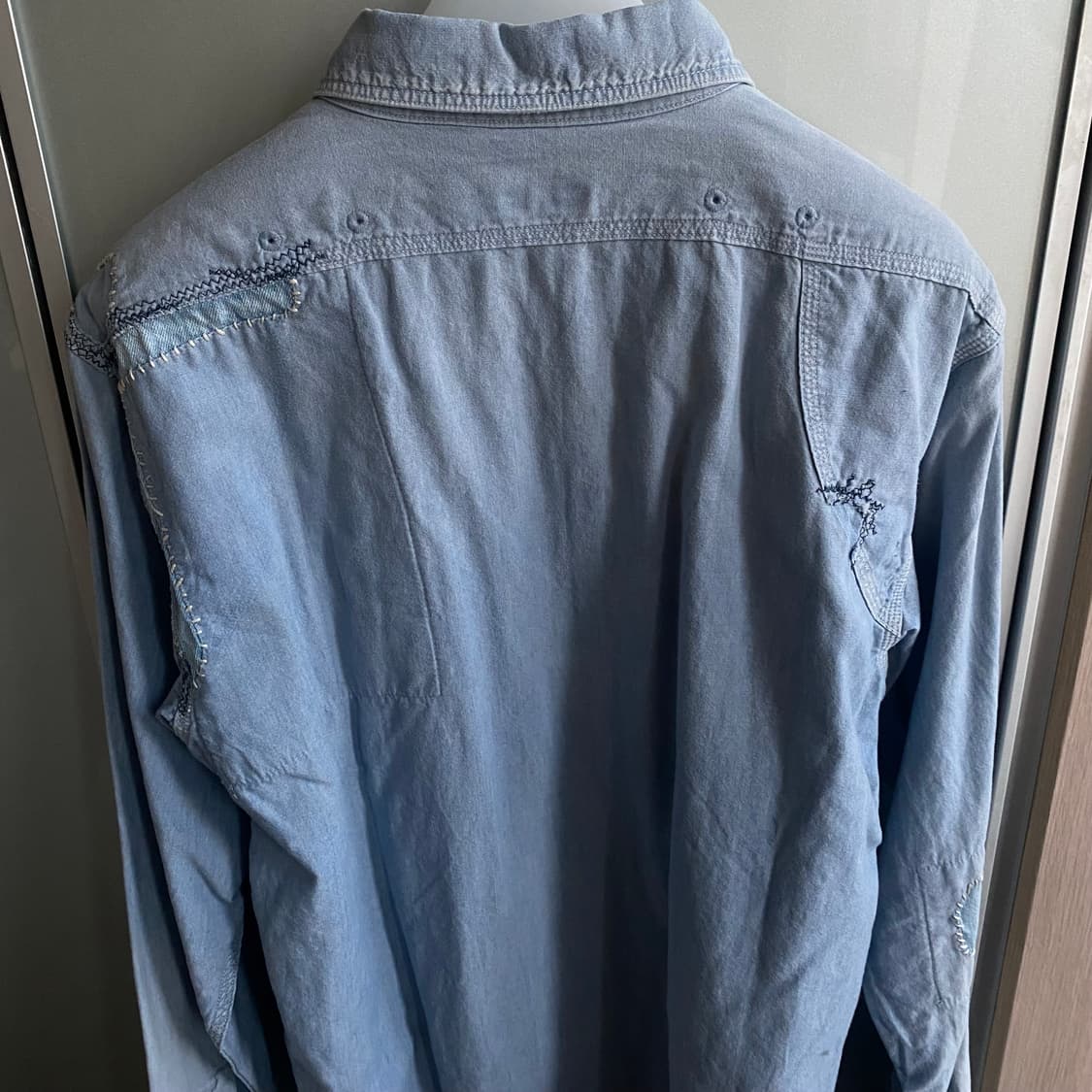 Kapital 캐피탈 샴브레이 데미지드 워크 셔츠 상품이미지4