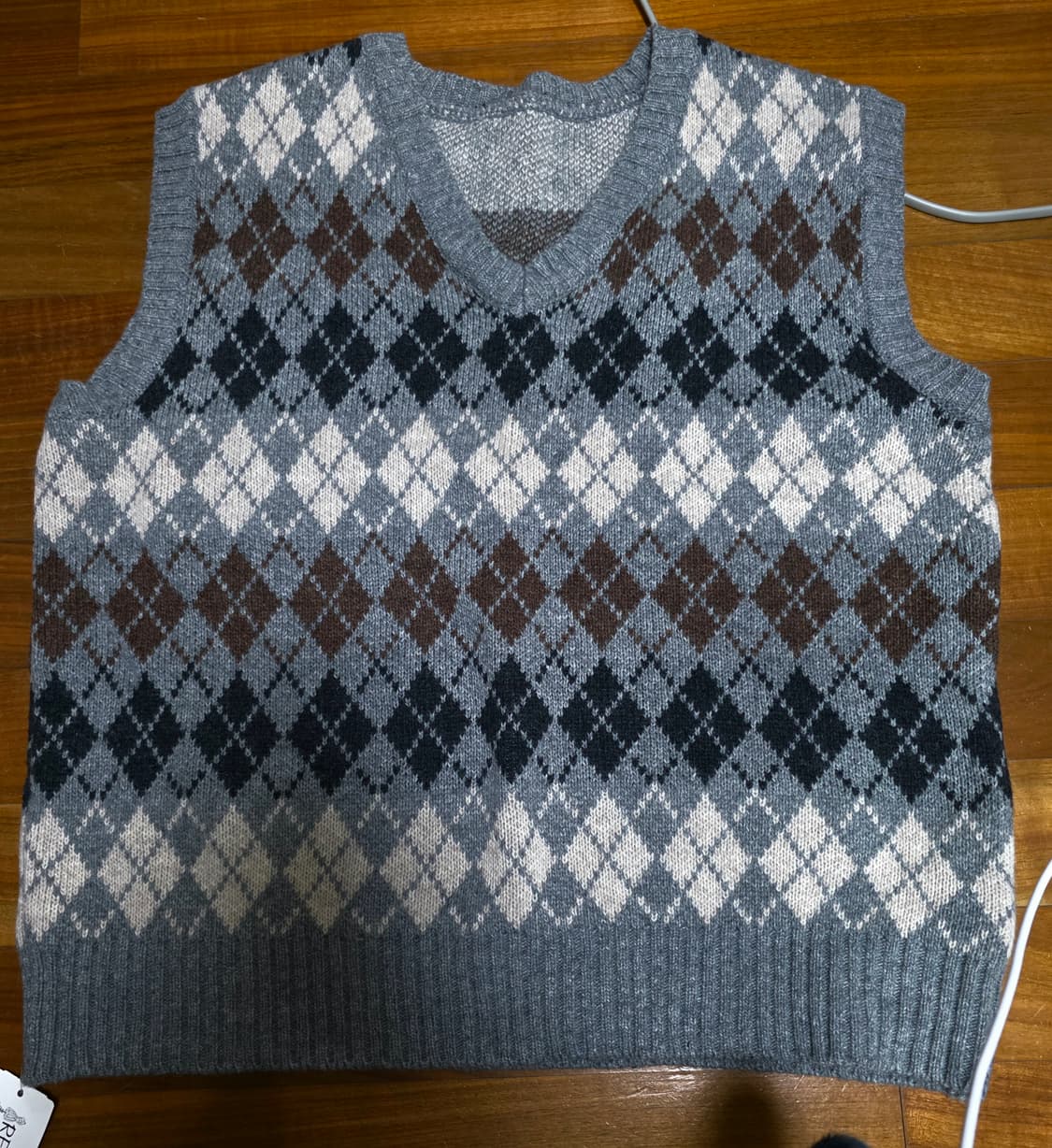 아가일 니트 조끼 상품이미지1