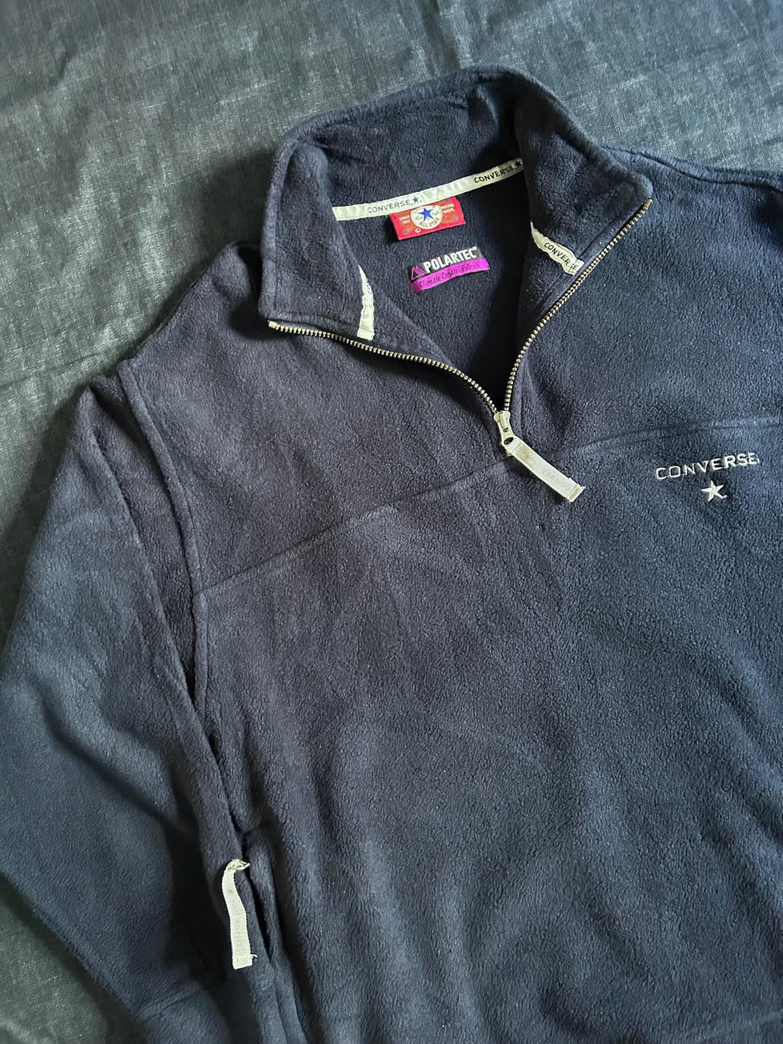 90s 컨버스 폴라텍 하프집 풀오버 플리스 상품이미지2