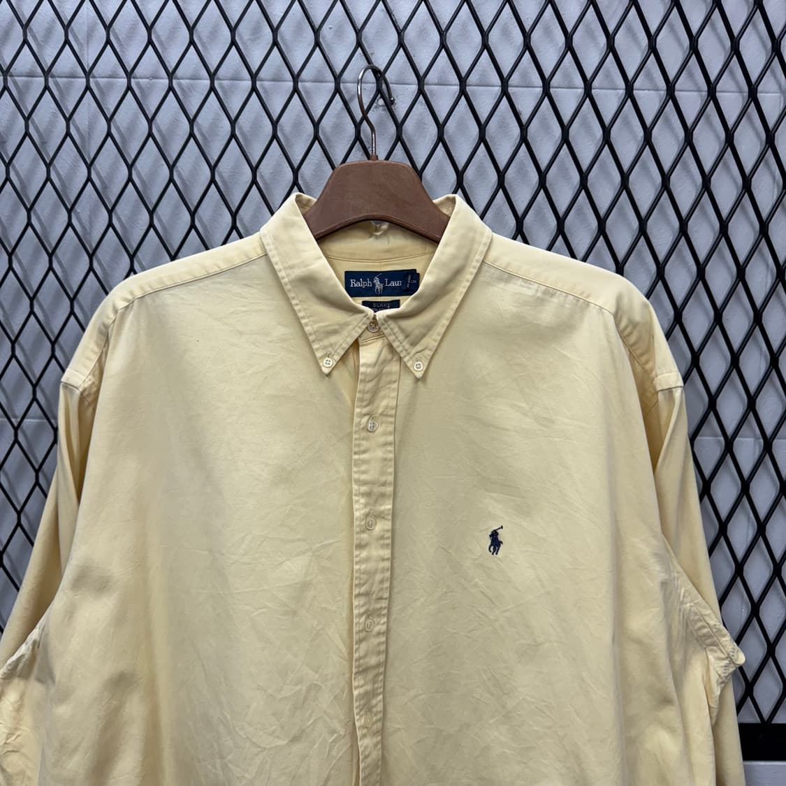 폴로 랄프로렌 솔리드 긴팔 셔츠 블랙 포니 포인트 옐로우 상품이미지3