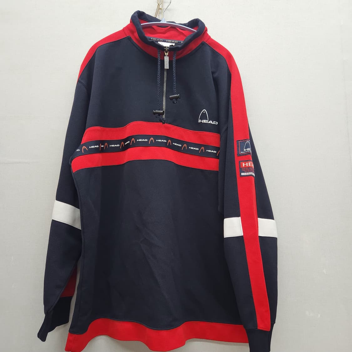 올드스쿨 헤드 로고 사이드라인 반집업 긴팔 L(XL) 상품이미지1