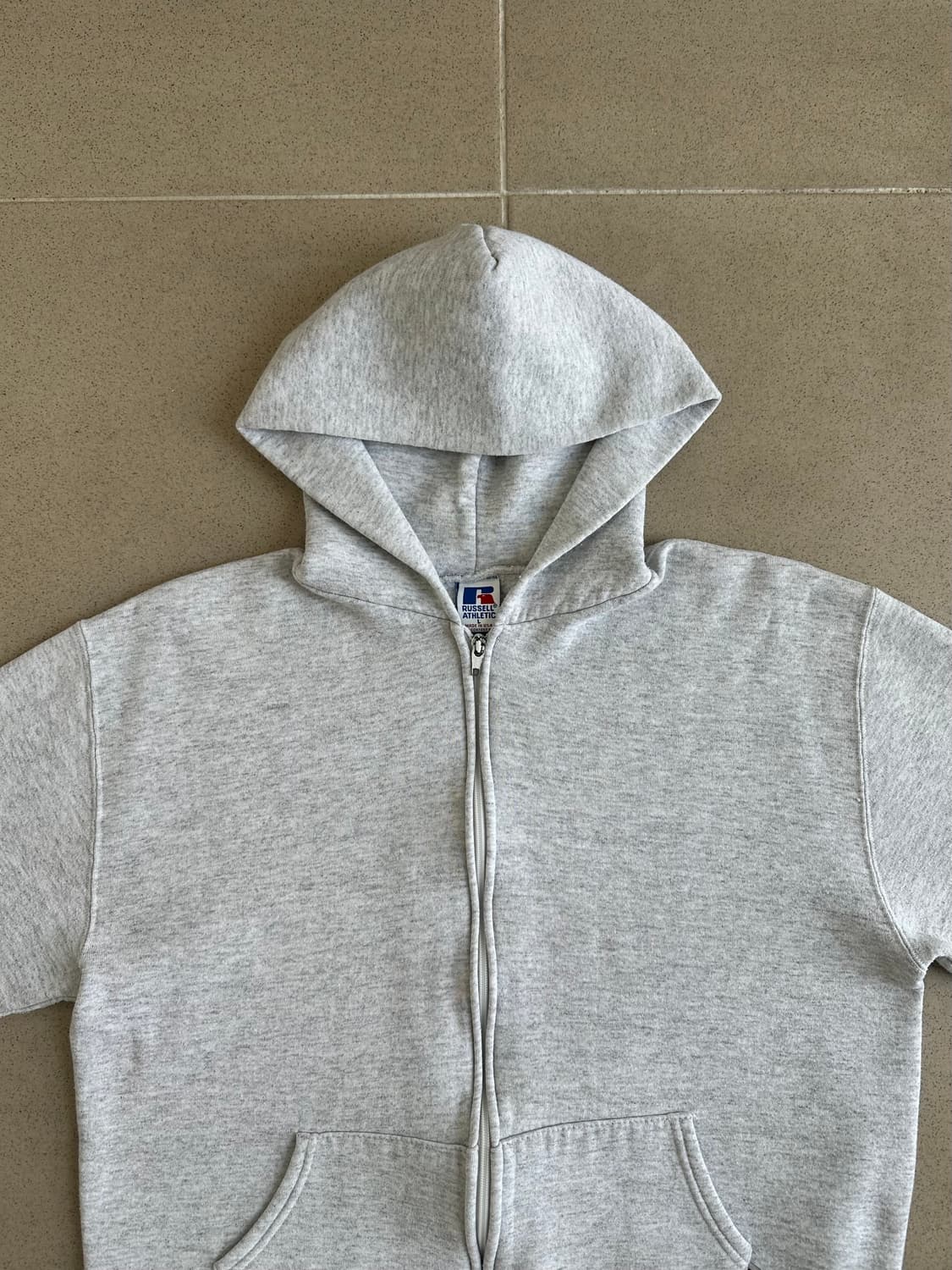 90s 빈티지 러셀 후드집업 밝은그레이 L USA 상품이미지4