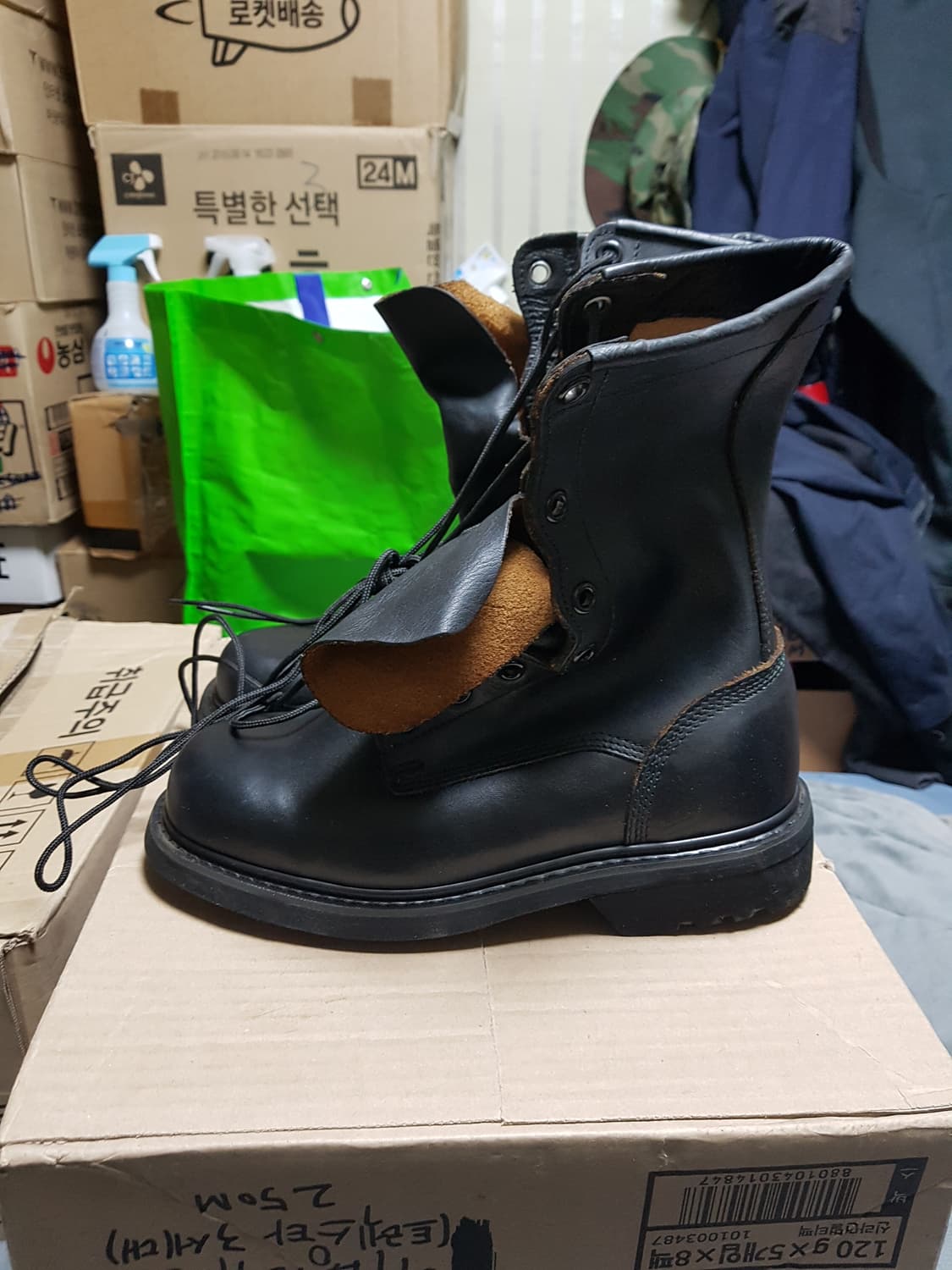 블랙 워커 부츠 봉합식 전투화 군화 260EE 판매 상품이미지2