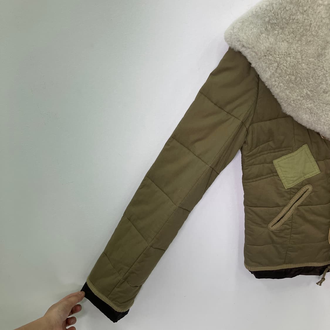 00's 디젤 카키 퀄팅 퍼프 자켓 S 상품이미지5