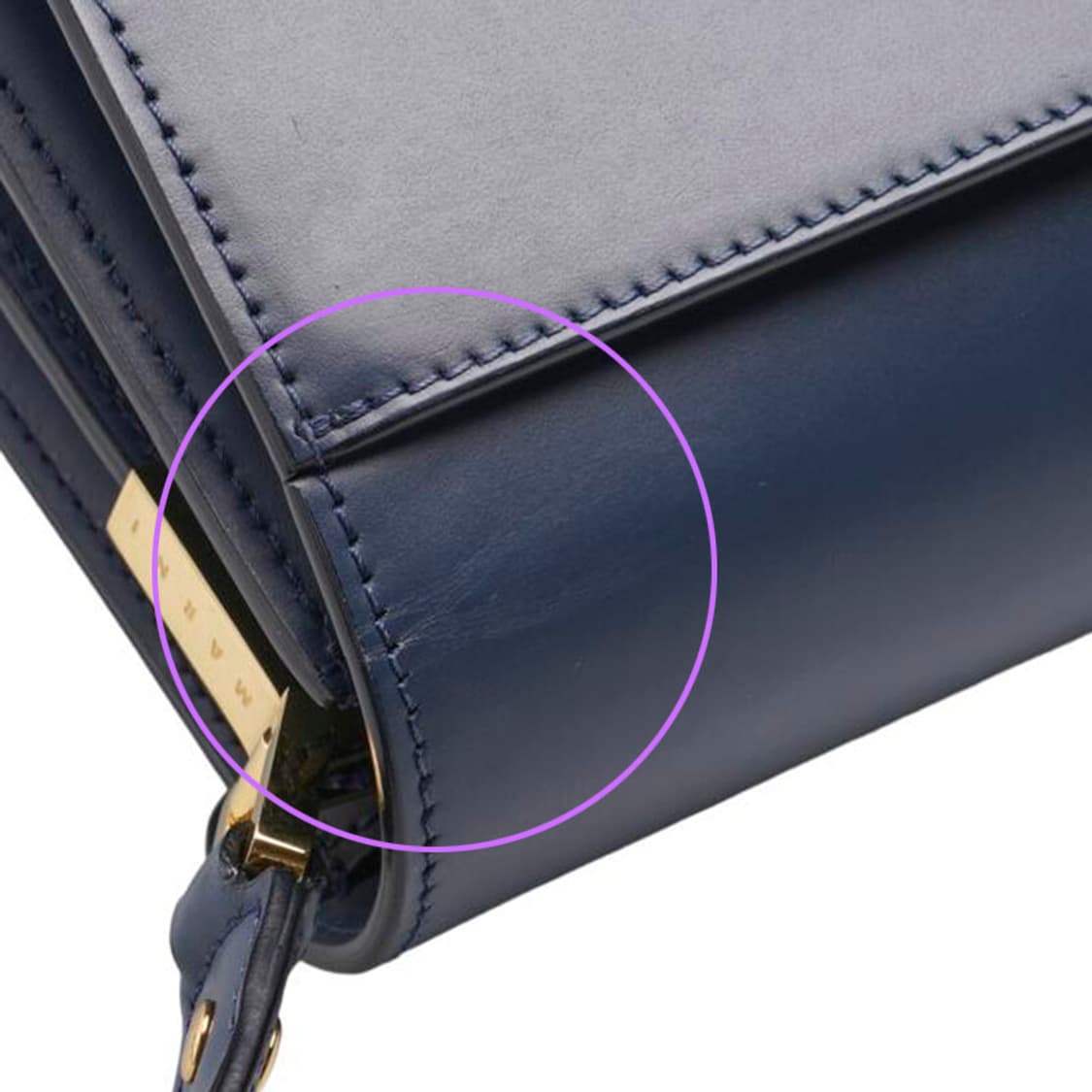 (중고) 마르니 네이비 카프스킨 트렁크 미듐 숄더백 상품이미지6