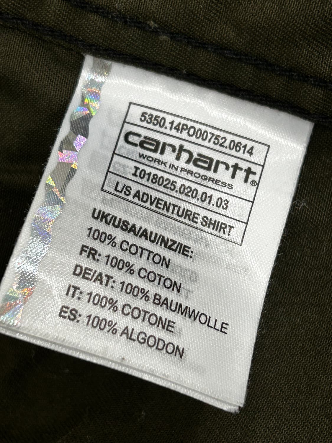 칼하트 wip 어드벤쳐 카모플라쥬 셔츠 xs 상품이미지7
