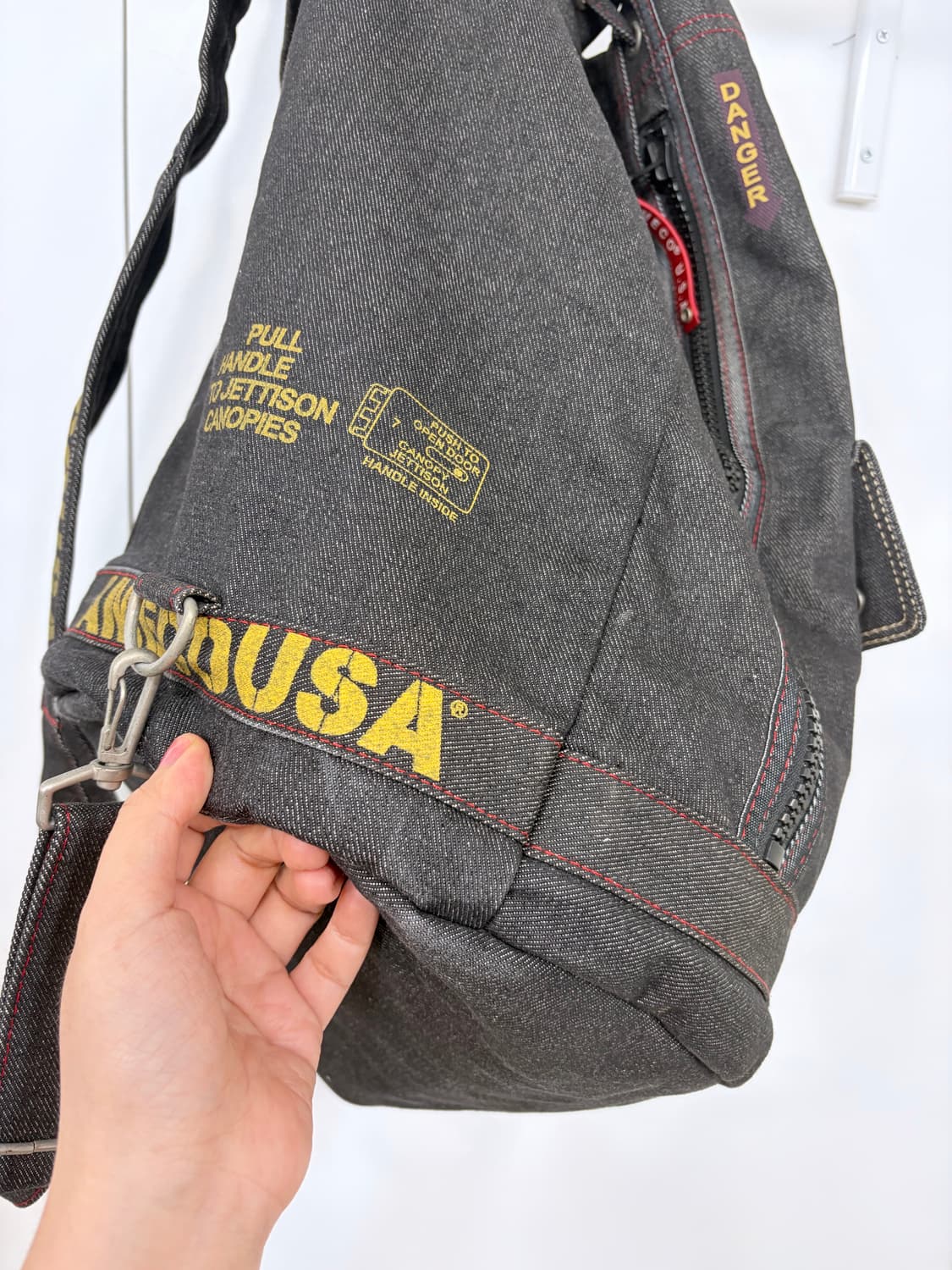 USA 아메코 밀리터리 스트링 데님 백팩  상품이미지5