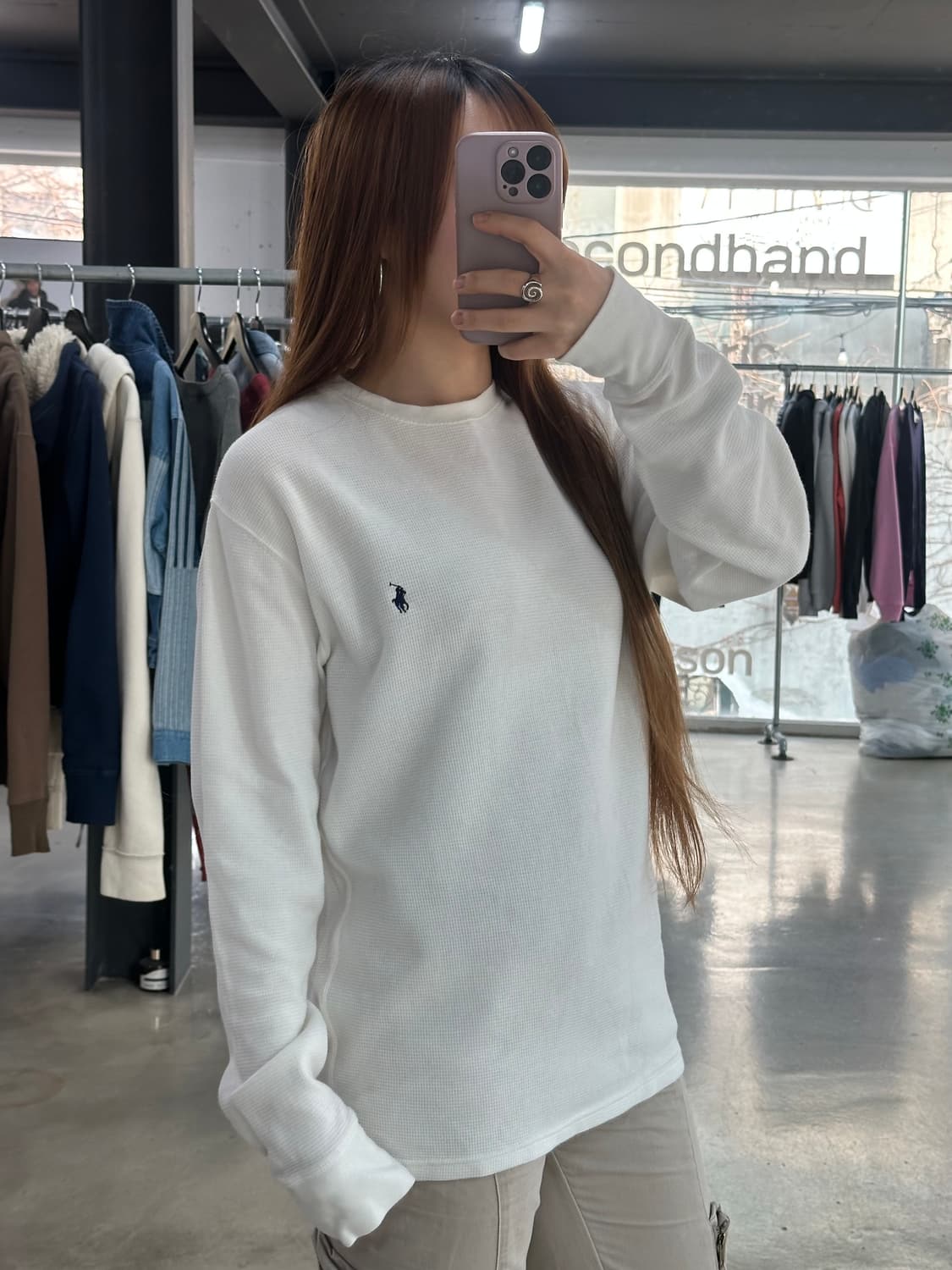 폴로랄프로렌 와플 롱슬리브 화이트 상품이미지2