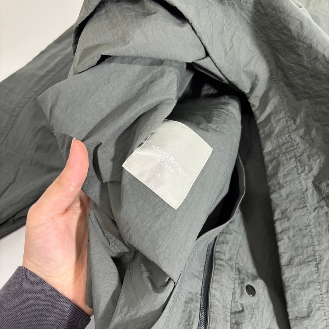 M 100 마인드브릿지 먹그레이 오버핏 포켓포인트 나일론자켓 상품이미지4