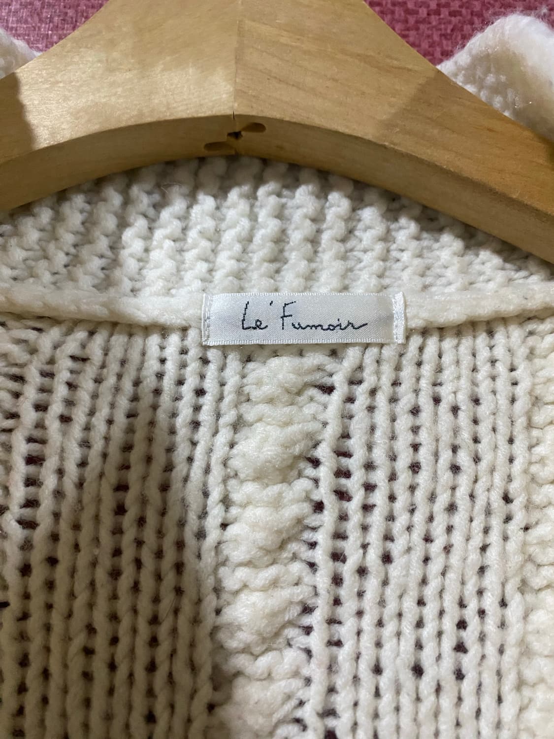 Le F 케이블 니트 가디건 L 아이보리 상품이미지3