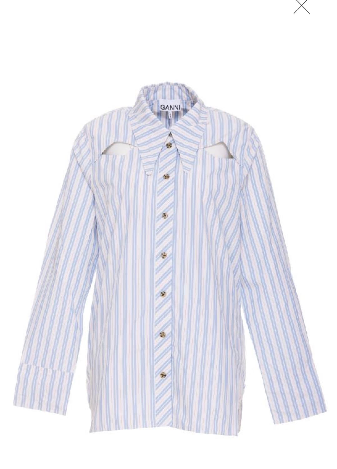 Ganni 가니 스트라이프 컷아웃 셔츠 상품이미지1