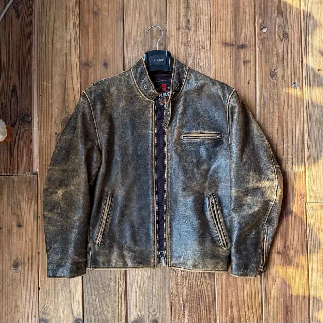  [RBC] 빈티지 641 타입 스탠드 칼라 레더 라이더 자켓  상품이미지2
