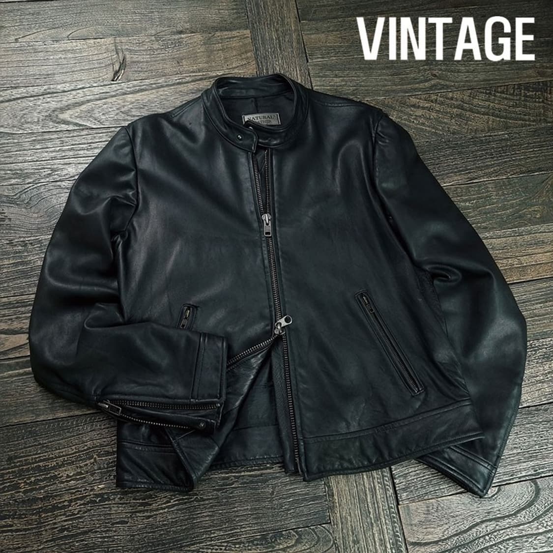 [빈티지] 리얼 램스킨 양가죽 카페레이서 싱글 집업 레더자켓 M20086 상품이미지1