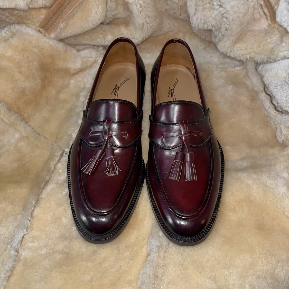 미사용 전시품 국내 테일러샵 수제화 버건디 태슬 로퍼  상품이미지7