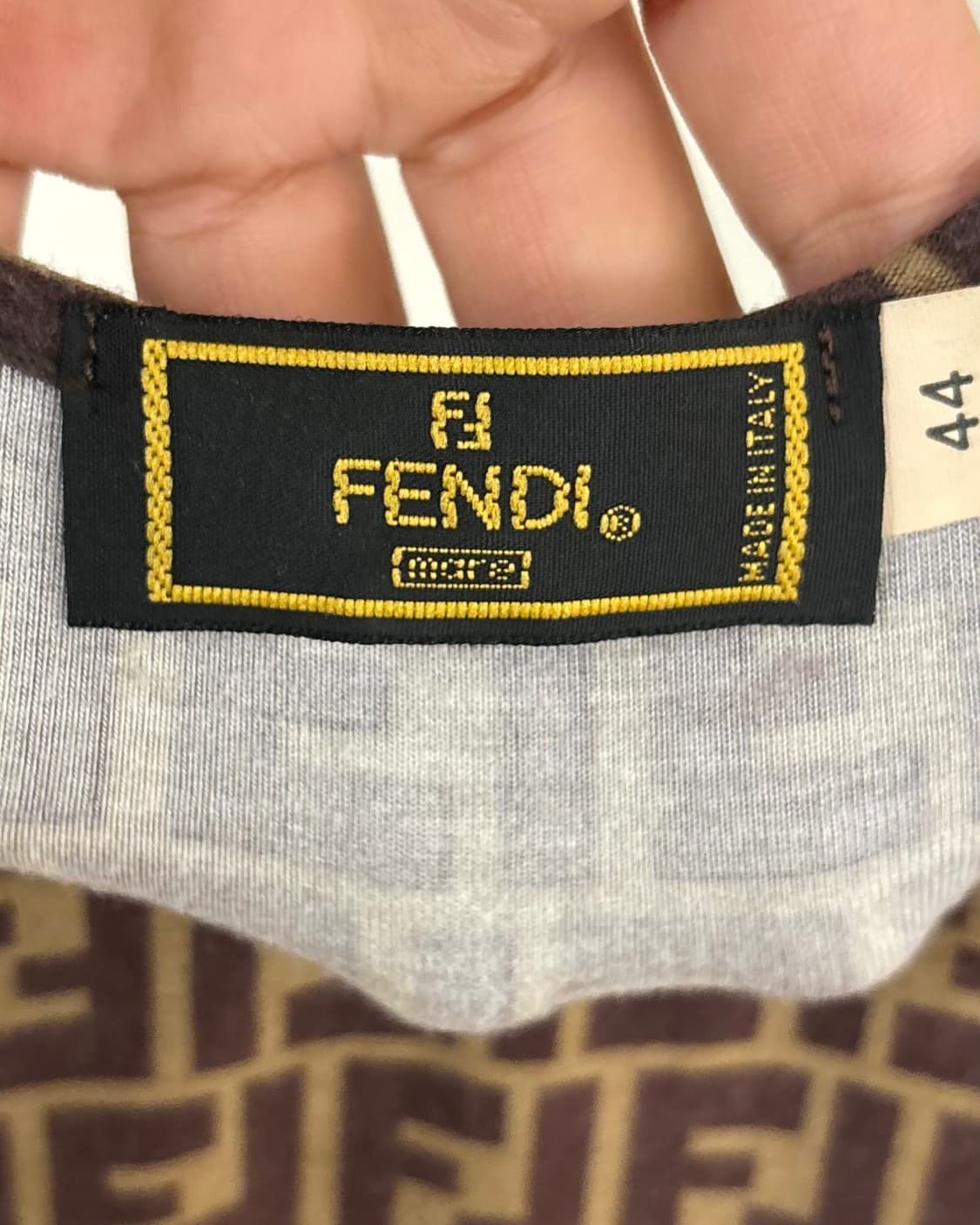 펜디 브라운 주카 패턴 코튼 하프 티셔츠 상품이미지7