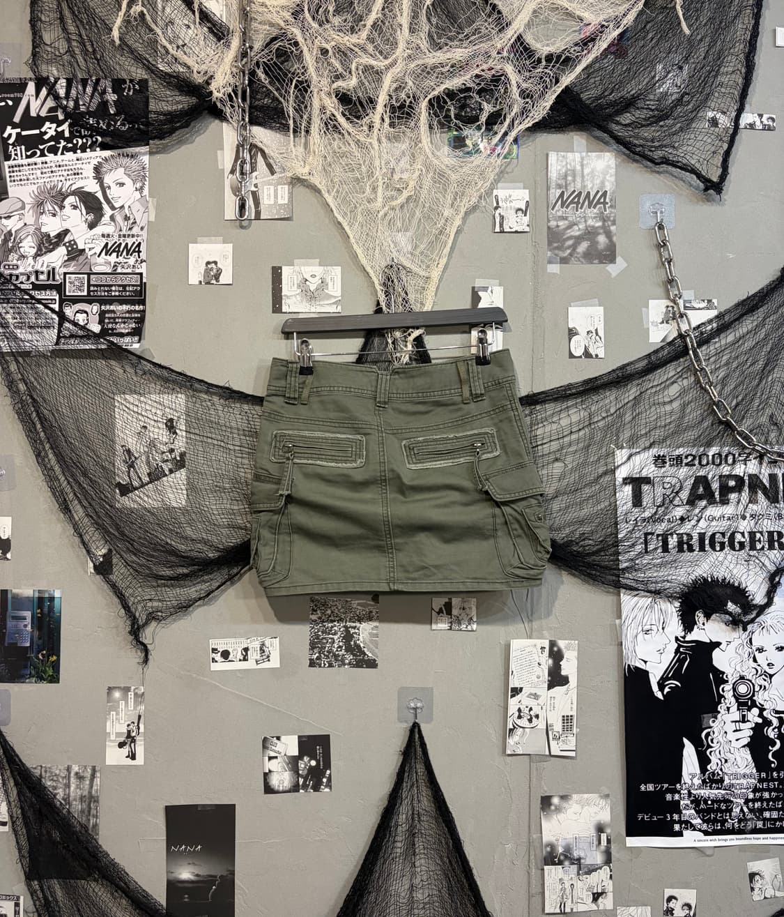 00's Grunge cargo military Mini Skirt 상품이미지2