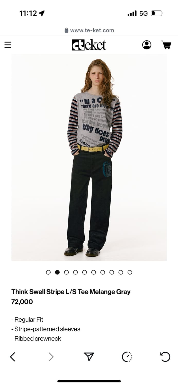 Think Swell Stripe L/S Tee Melange Gray 상품이미지2