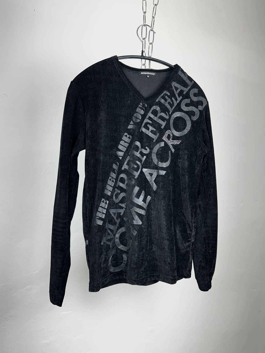 Semantic design velour v sleeve 상품이미지1