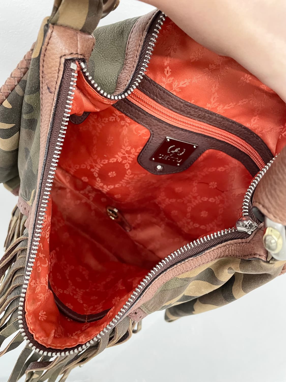 리얼레더 카모 태슬 체인 호보백 상품이미지9