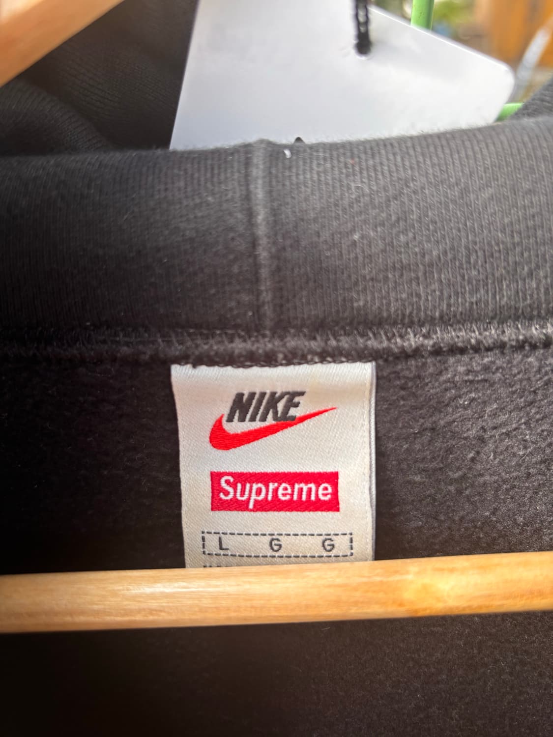 Supreme x nike leather apllique hoodie 상품이미지3