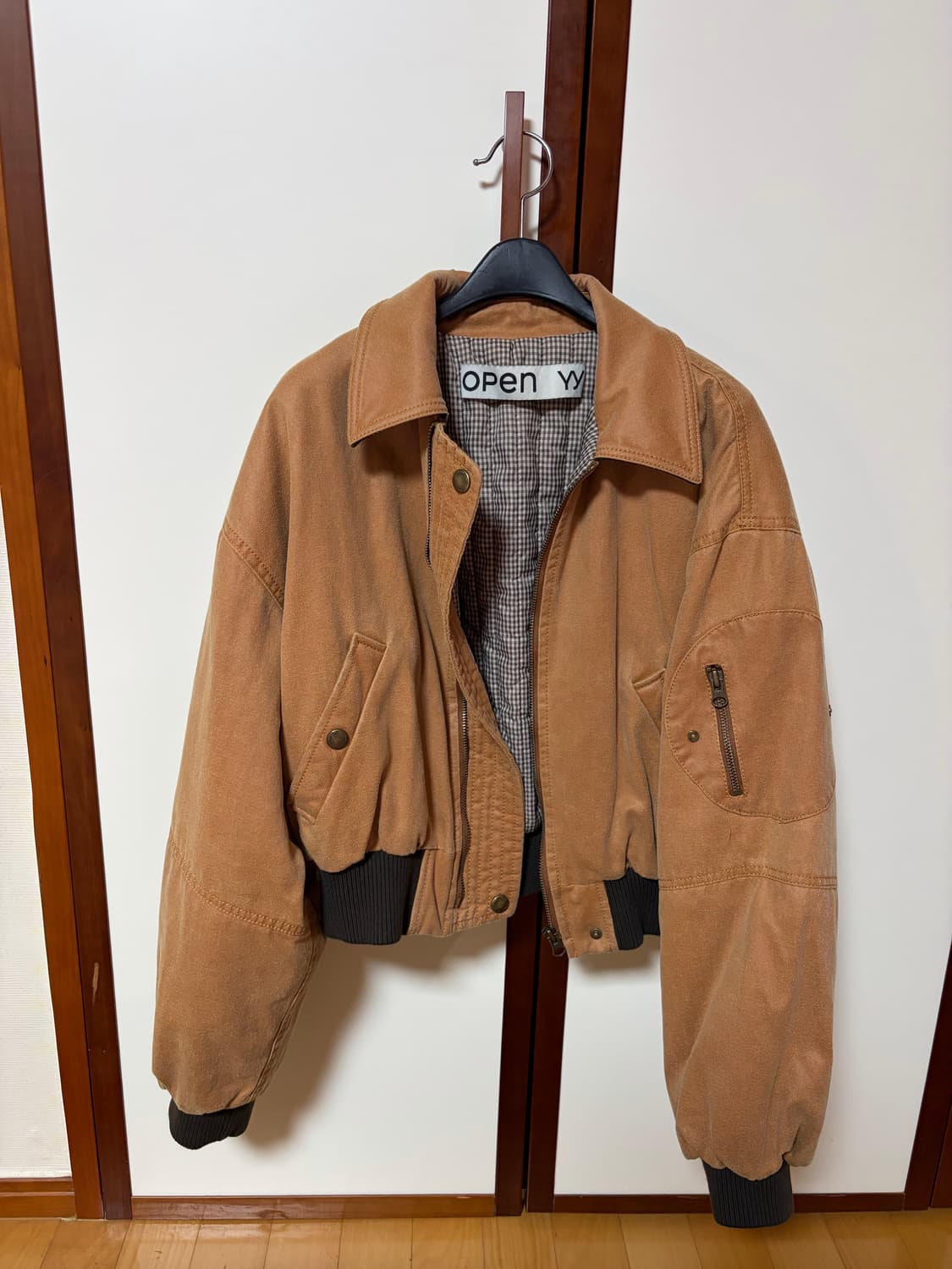 오픈와이와이open yy 크롭자켓 tan paper crop jacket 상품이미지2
