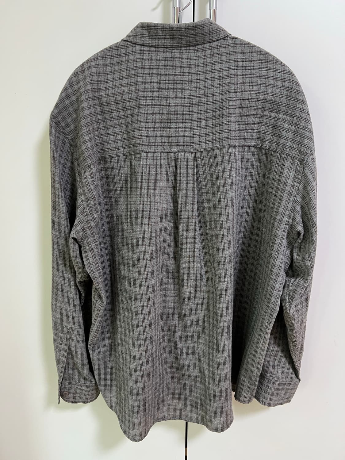 [2]파브레가 루이 오버 체크 셔츠 민트 그레이 상품이미지3