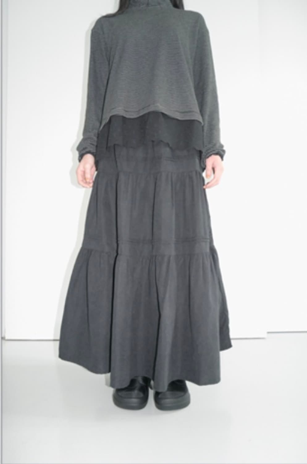 에프터먼데이 스웨이드 캉캉 롱스커트 상품이미지3