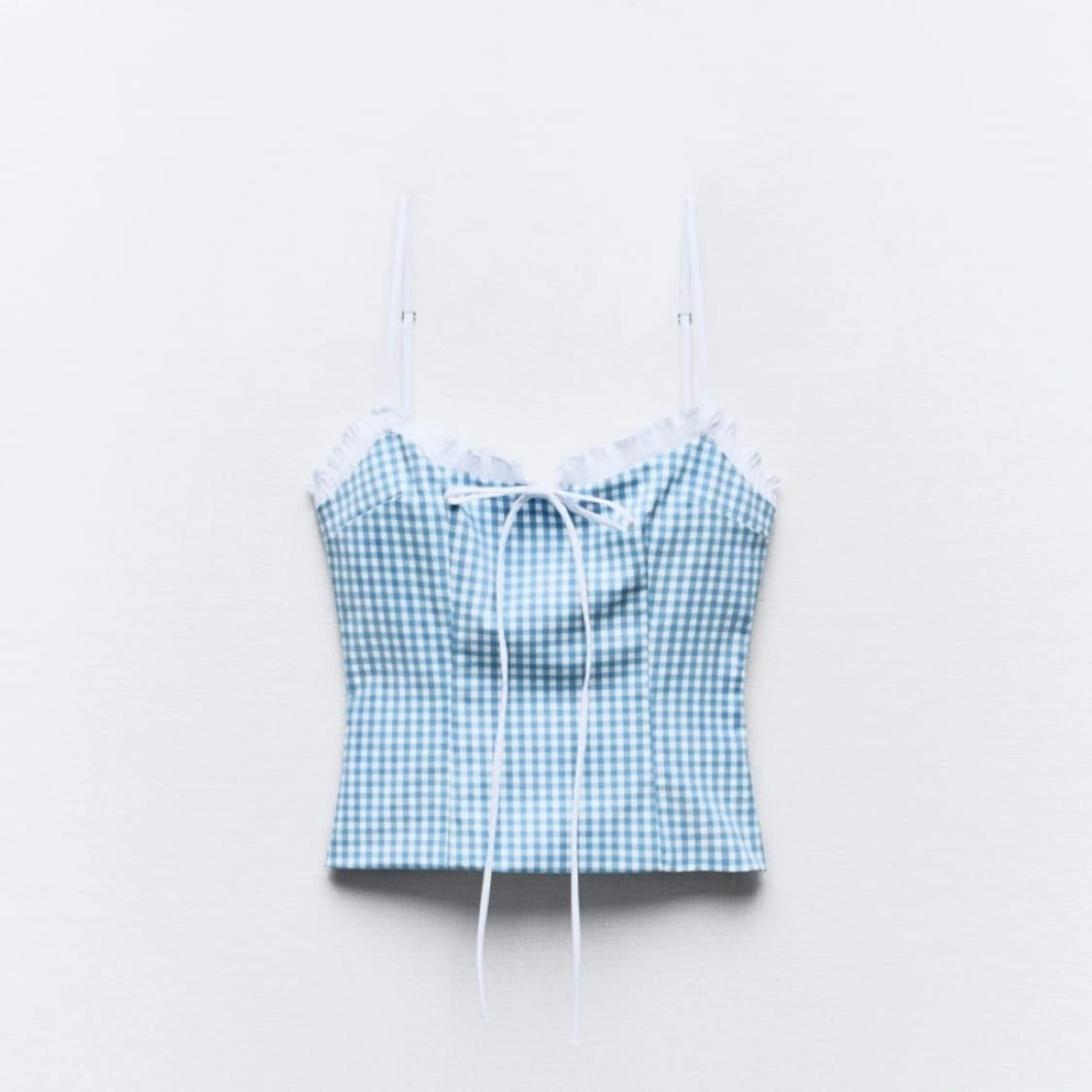 자라 체크 나시 블라우스 L 상품이미지1