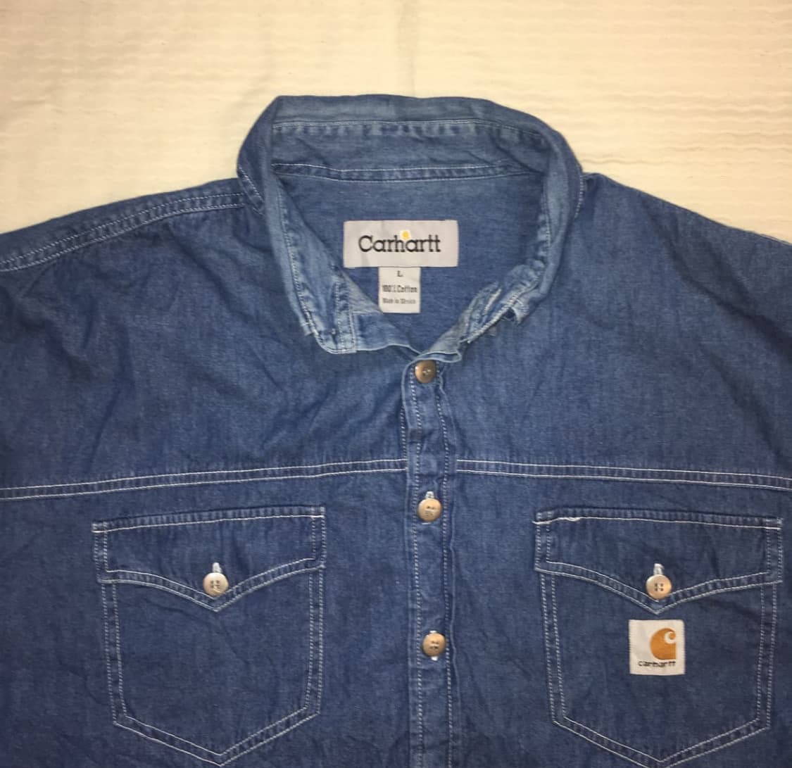 칼하트 데님 반팔 셔츠 상품이미지3