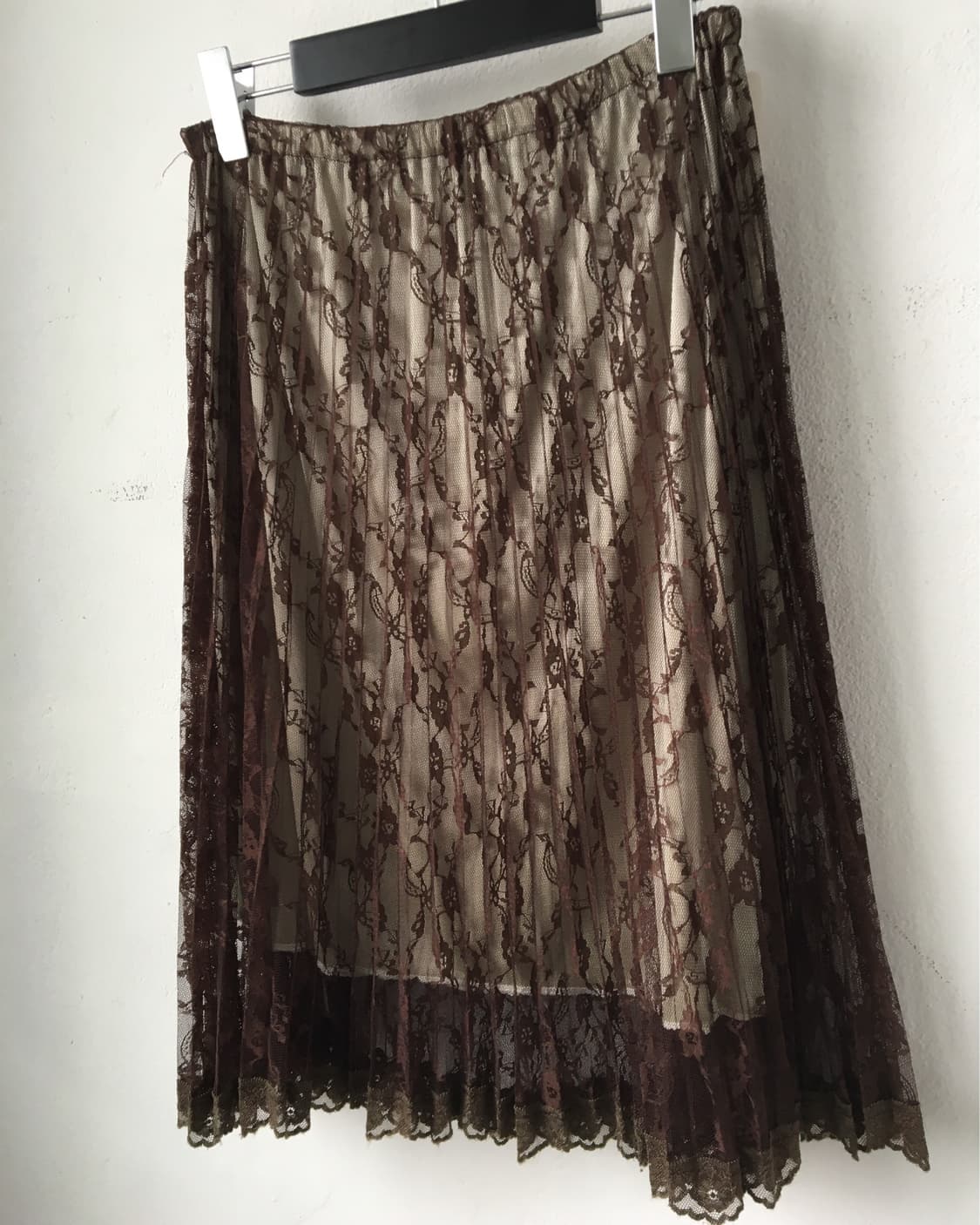 Lace pleats midi skirt 상품이미지2