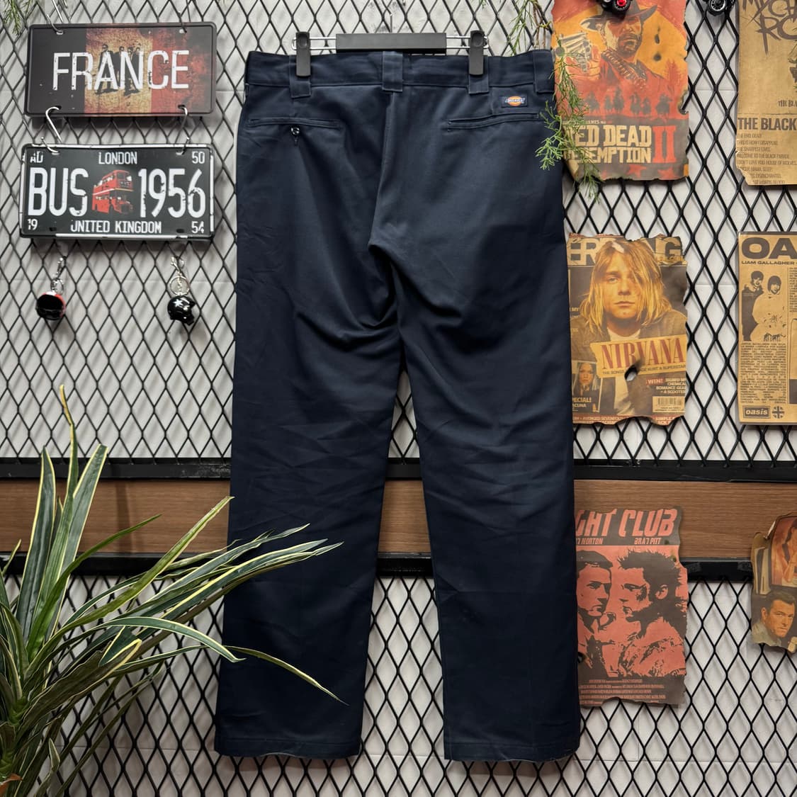 디키즈 슬림 스트레이드 핏 코튼 팬츠 후면 로고 포인트 네이비 상품이미지2