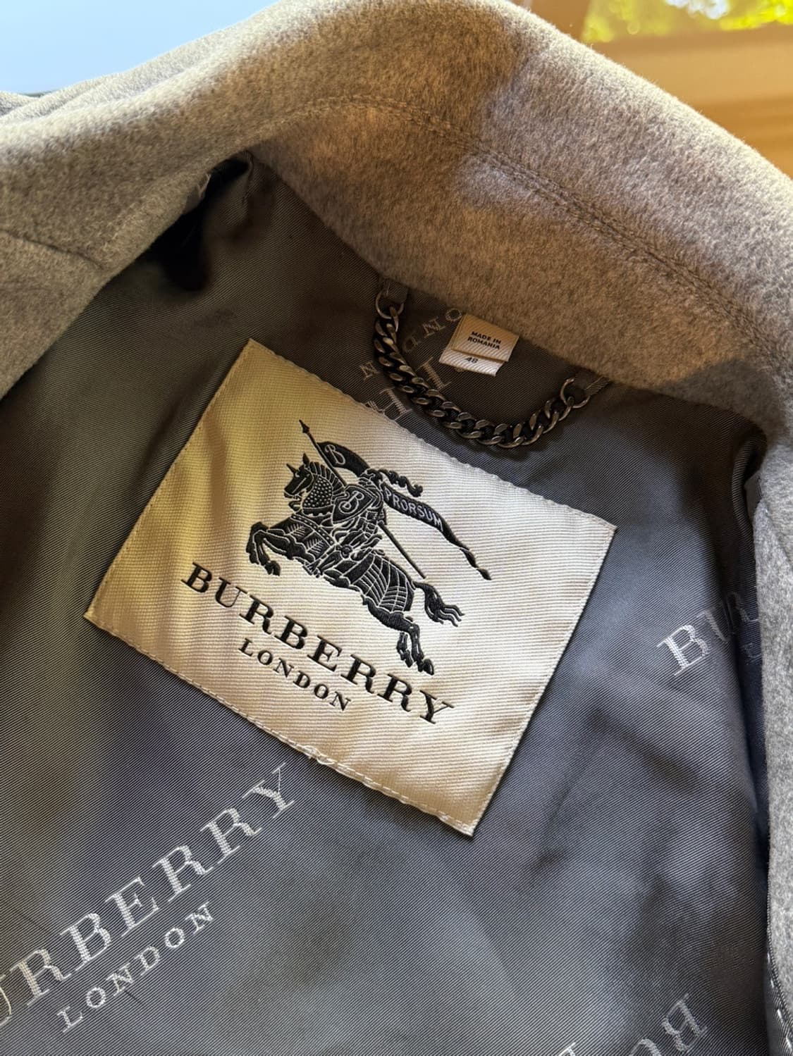 버버리 캐시미어 헤비멜톤울 피코트 100 상품이미지7